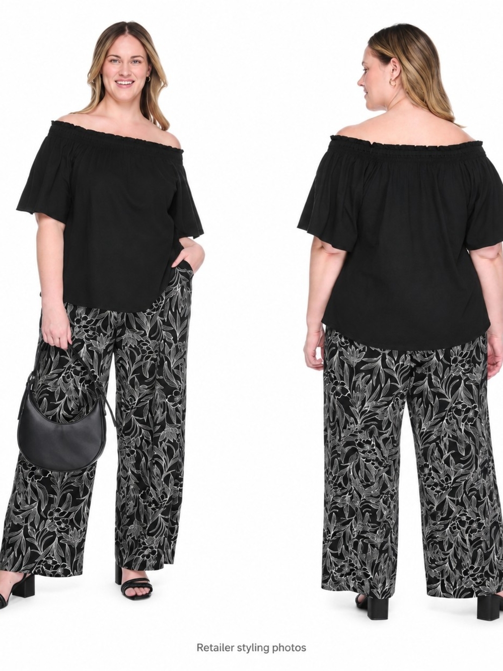 Lane Bryant Black Off-Shoulder Peasant Top